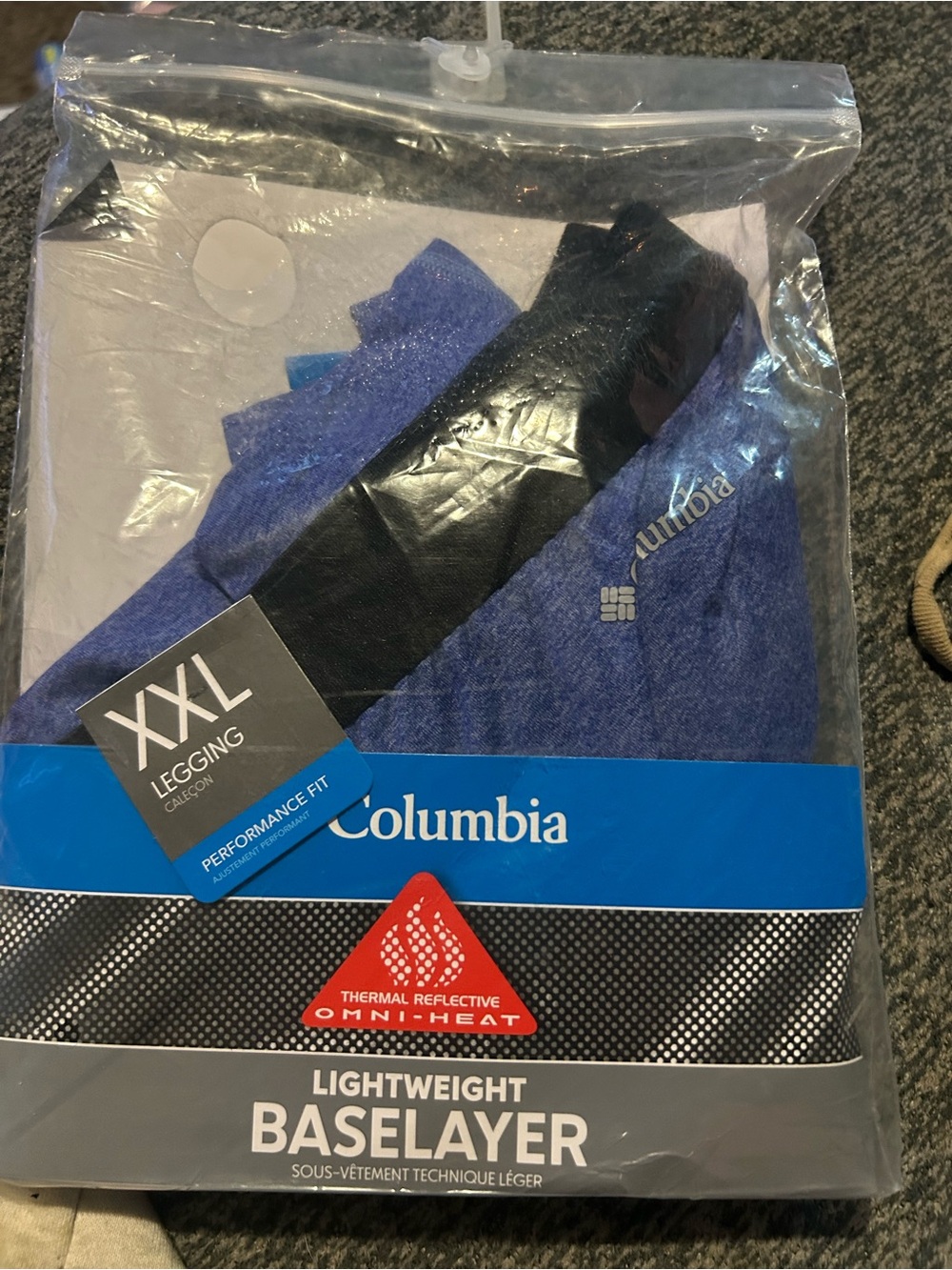 Columbia Legging Lightweight Base Layer Thermoreflective Omni-Heat XXL Purple